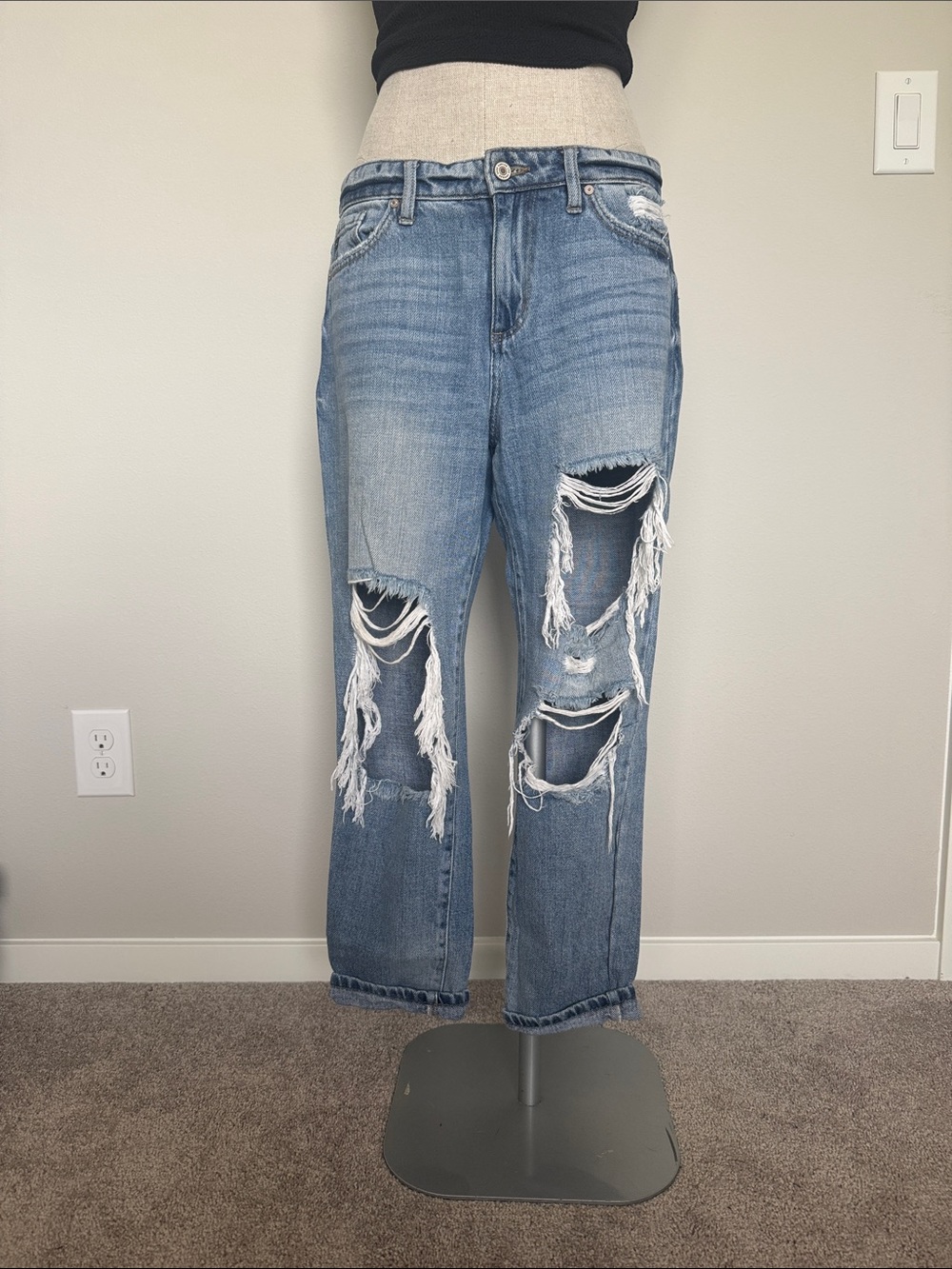 KanCan Light Blue Distressed Boyfriend Jeans